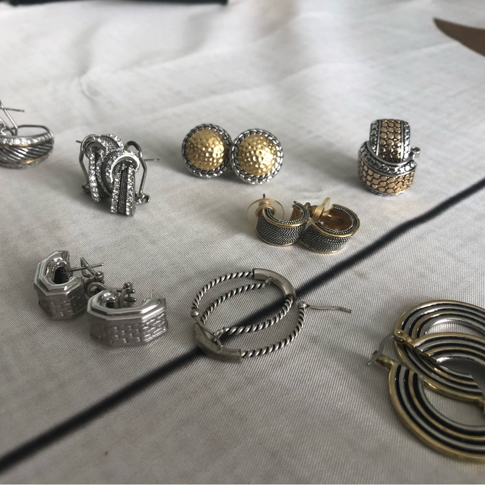 Variety of costume jewelry earrings pierced